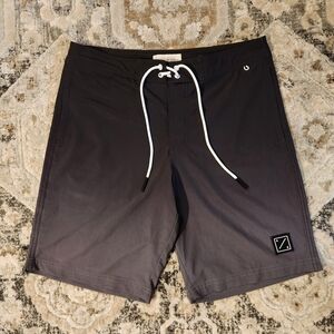 American Eagle Men's Gradient Black/Gray Swim Shorts Size Medium